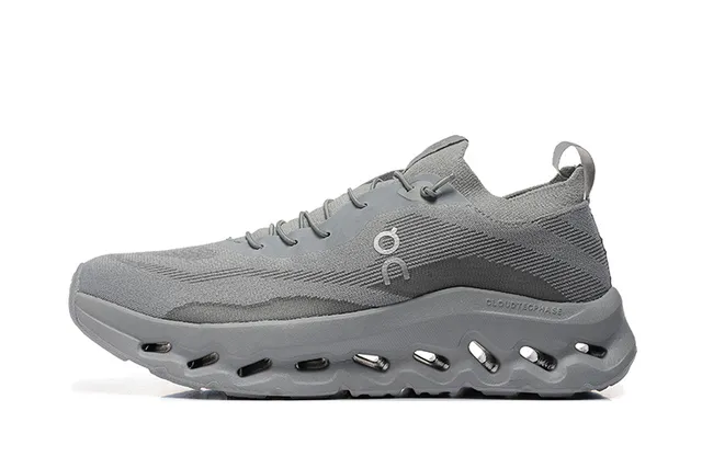 ON Parte superior gris de punto Celular abierto CloudTec Fase Suela media Zapatos de running 5