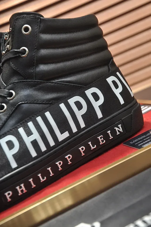 Philipp Plein Black White High-Top Leather Upper Lifestyle Sneakers 2