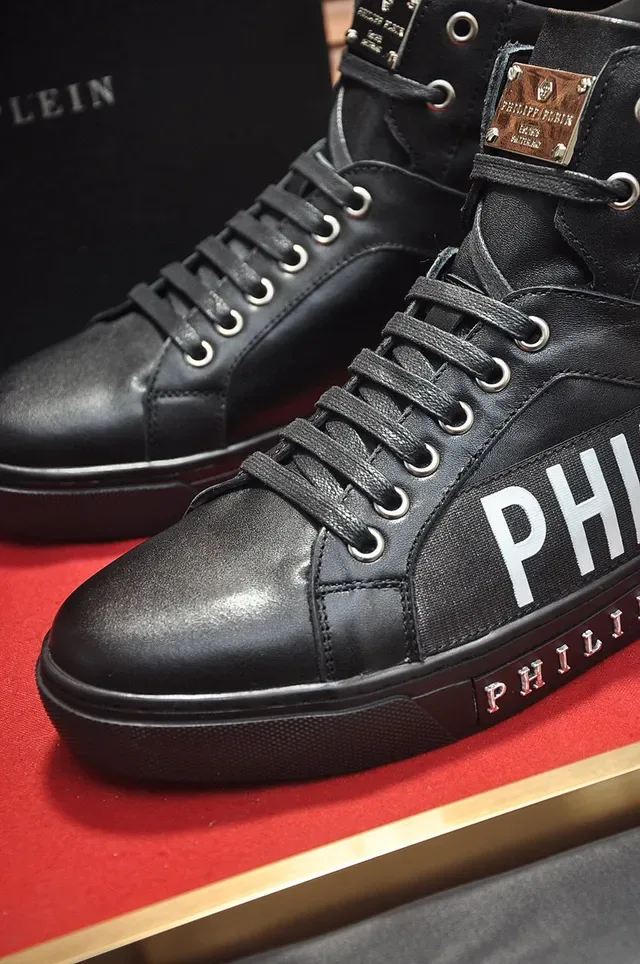 Philipp Plein Black White High-Top Leather Upper Lifestyle Sneakers 3