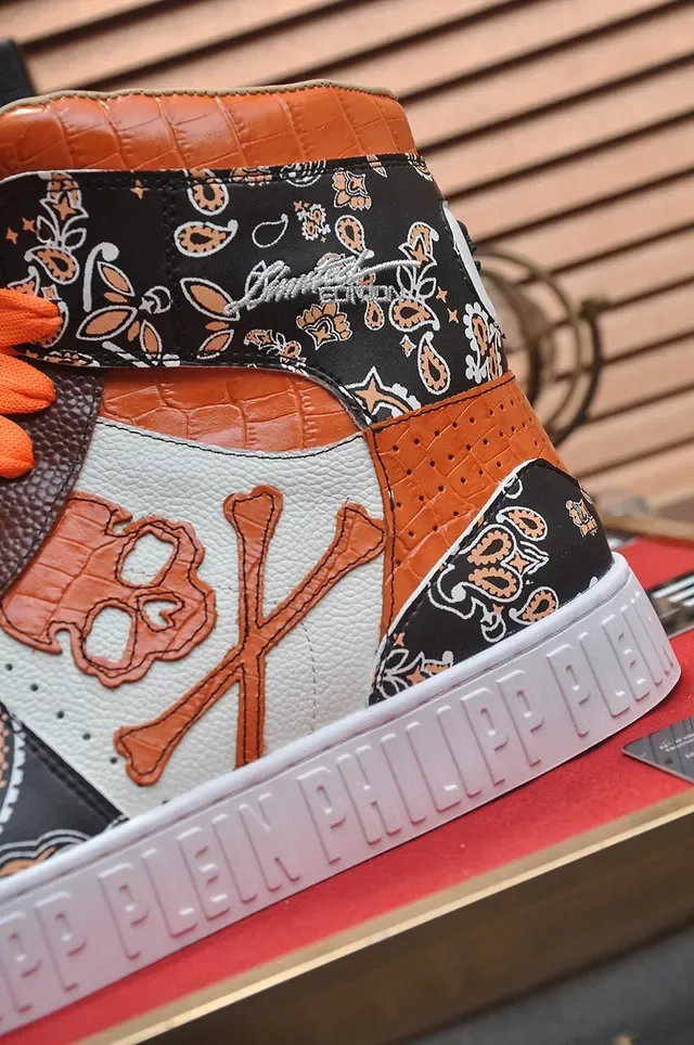 Philipp Plein हाई टॉप पैस्ले खोपड़ी लाइफस्टाइल स्नीकर 9