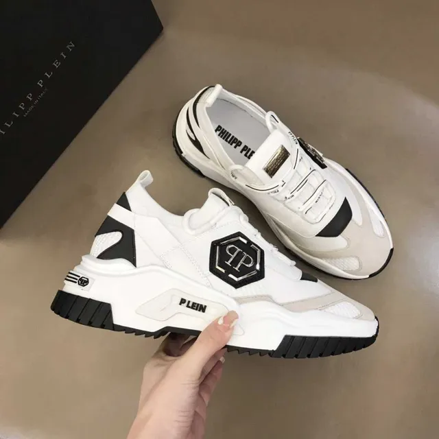 Philipp Plein White Black Sole Hexagonal PP Logo Chunky Sneakers 2