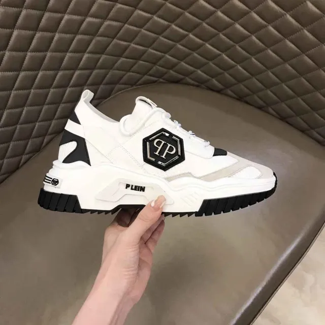 Philipp Plein White Black Sole Hexagonal PP Logo Chunky Sneakers 9