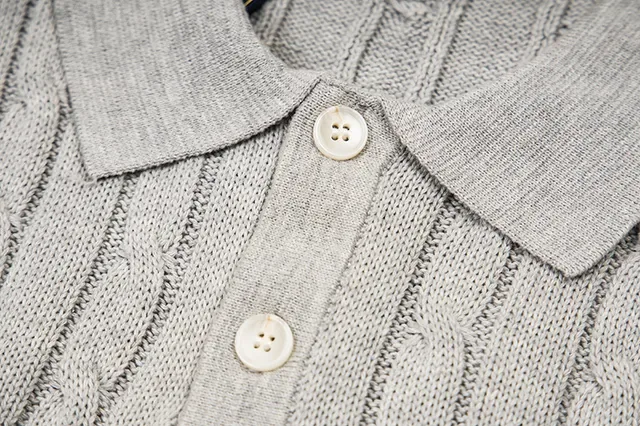 Polo Ralph Lauren Beige Navy Cable-Knit Sleeveless Polo Shirt 16