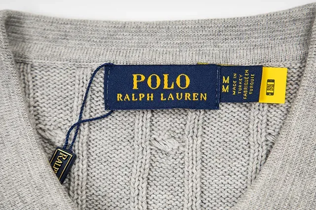Polo Ralph Lauren Beige Navy Cable-Knit Sleeveless Polo Shirt 23