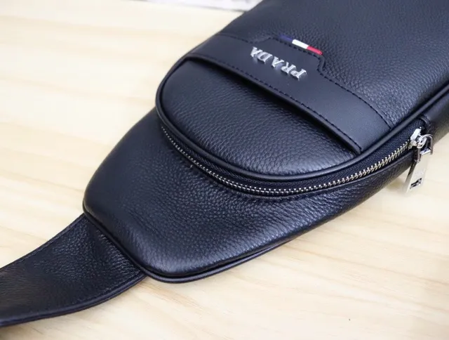 Prada কালো দানী চামড়া সংগঠিত সিলহুট মেসেঞ্জার ব্যাগ 4