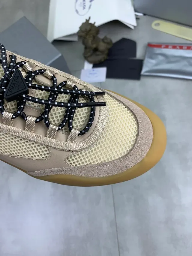Prada Cloudbust Bege Malha e Camurça Tênis Lifestyle 4