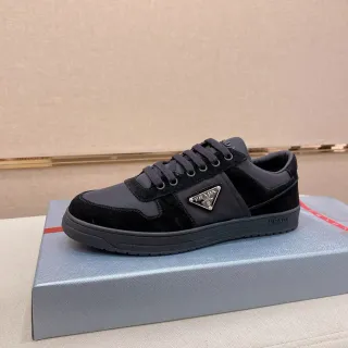 Prada Cloudbust Black Low-Top Suede And Nylon Panelled Lifestyle Sneakers