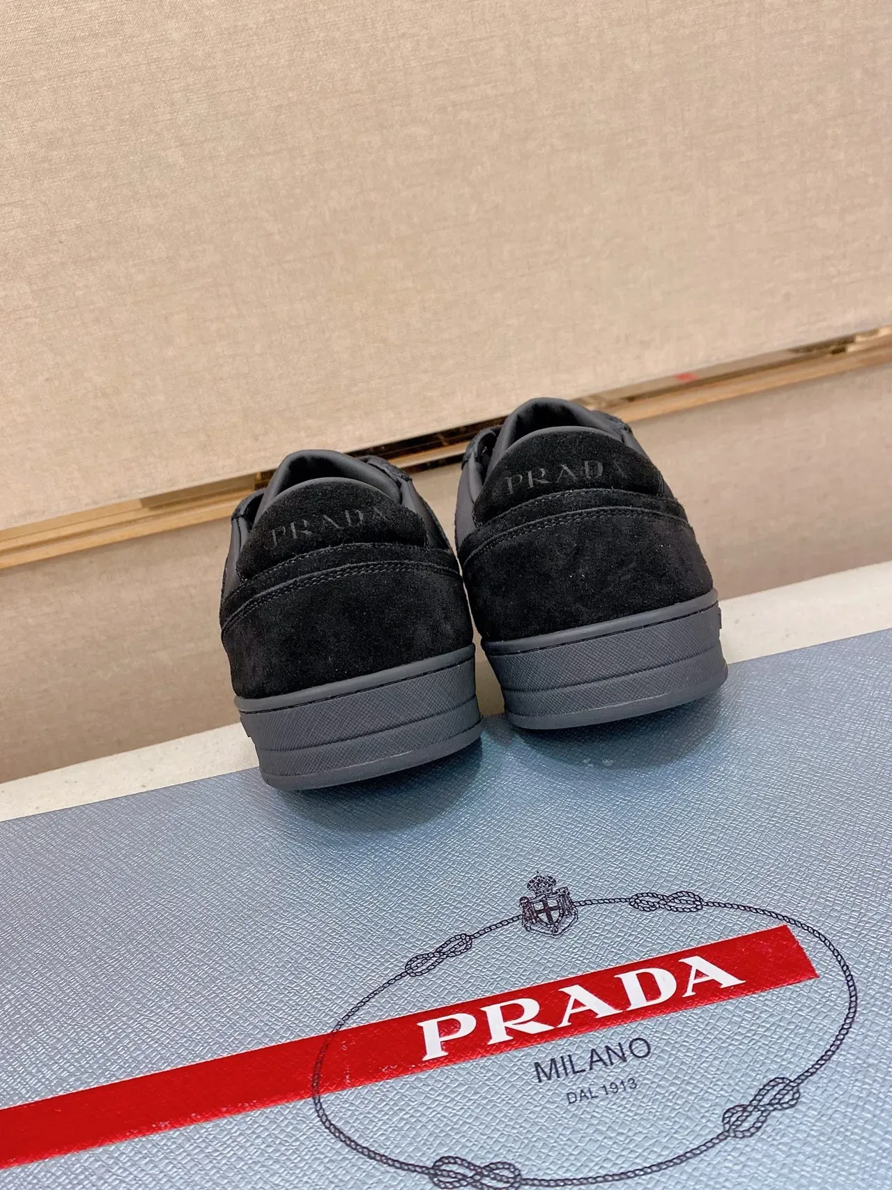 Prada Cloudbust Black Low-Top Suede And Nylon Panelled Lifestyle Sneakers 4