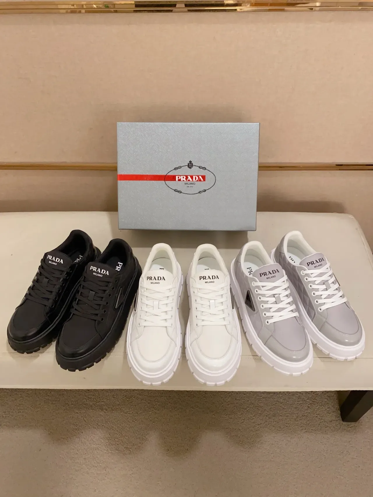 Prada Cloudbust Black Quilted Chunky Sneakers 2