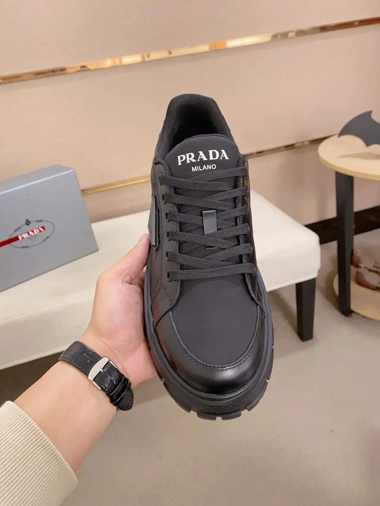 Prada Cloudbust Black Quilted Chunky Sneakers 6