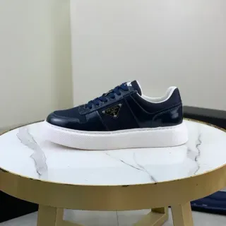 Prada Cloudbust Navy White Blue Mixed-Material Upper Platform Sole Lifestyle Sneakers
