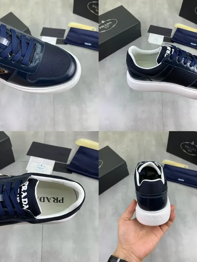 Prada Cloudbust নেভি সাদা নীল মিক্সড ম্যাটেরিয়াল উপর প্ল্যাটফর্ম সোল লাইফস্টাইল স্নিকার 3