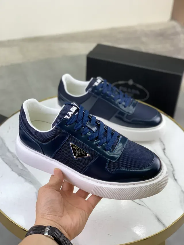 Prada Cloudbust নেভি সাদা নীল মিক্সড ম্যাটেরিয়াল উপর প্ল্যাটফর্ম সোল লাইফস্টাইল স্নিকার 5