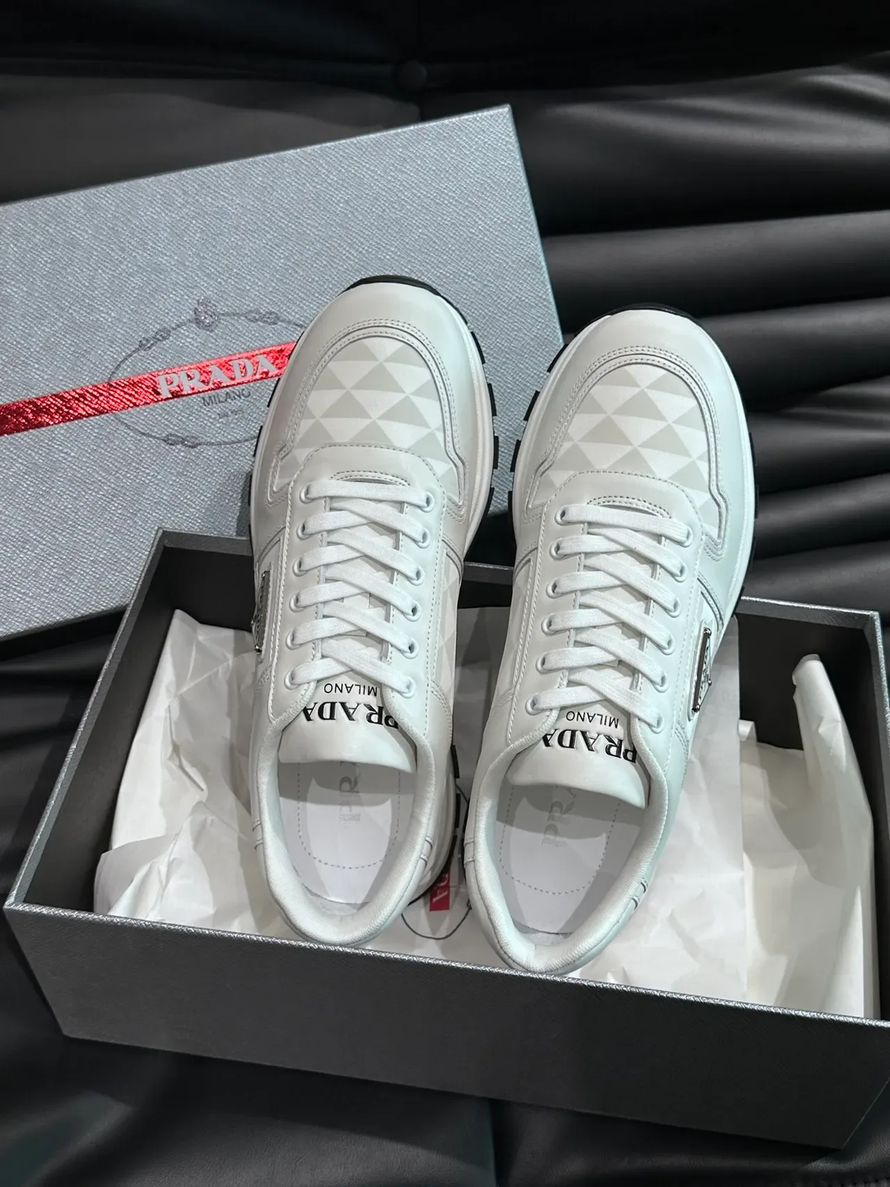 Prada Cloudbust Off-White Leather Lifestyle Sneakers 4