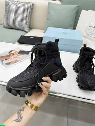 Prada Cloudbust Thunder Bottes chunky à la cheville noires 5