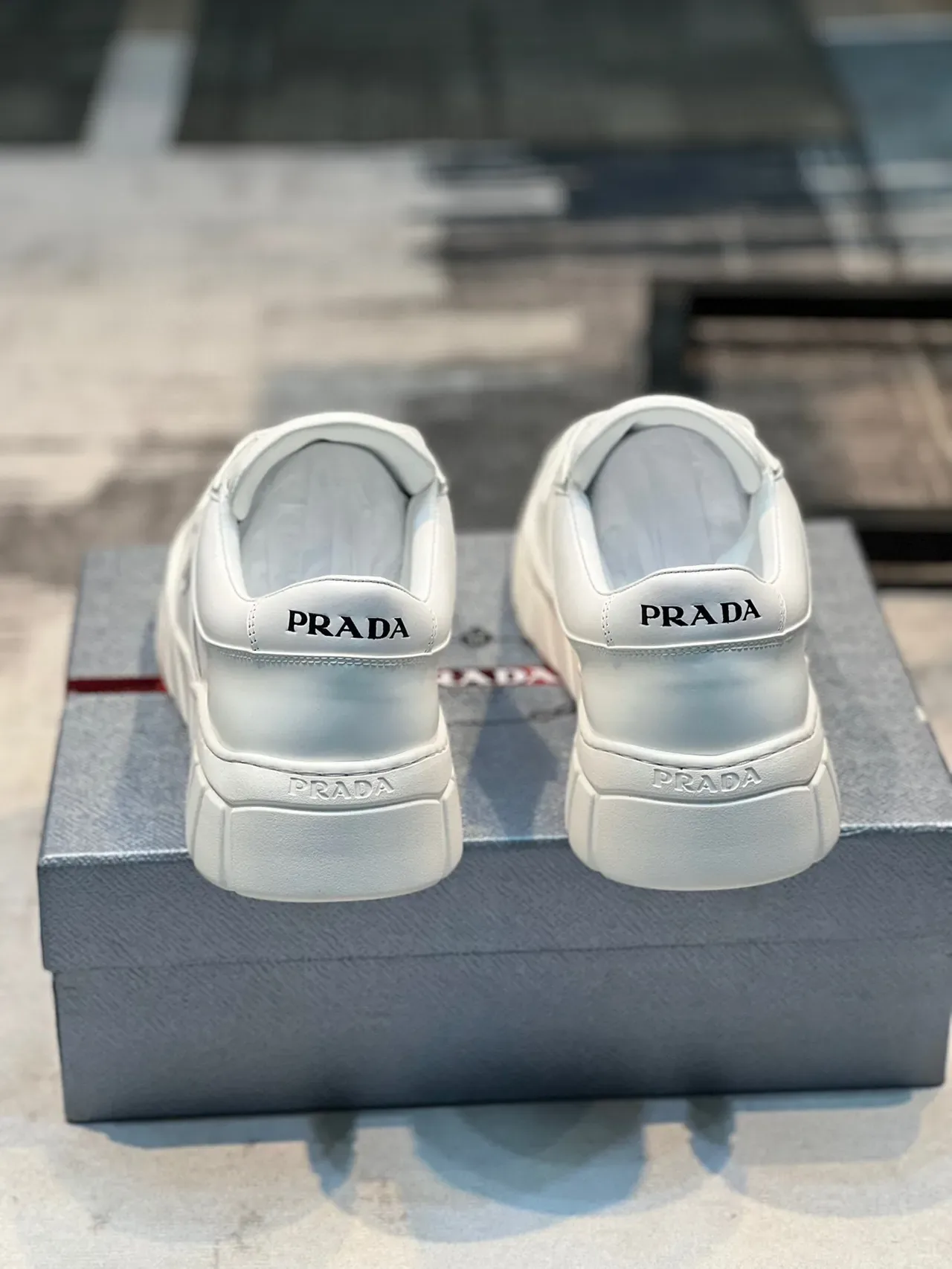 Prada Cloudbust White Leather Chunky Sneakers 2