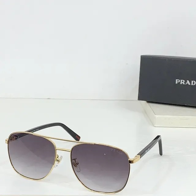 Prada Linea Rossa Óculos de Sol Preto Vermelho Aviador Silhueta Armação de Metal Fino 5
