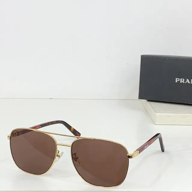 Prada Linea Rossa Óculos de Sol Preto Vermelho Aviador Silhueta Armação de Metal Fino 6