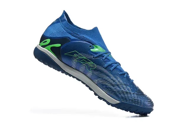 Puma Blue Green Knit Upper High Ankle Collar Sneakers 3