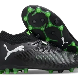 Puma Future Z 黑绿 针织袜套领 罗纹 合成鞋面 Firm-Ground 足球鞋