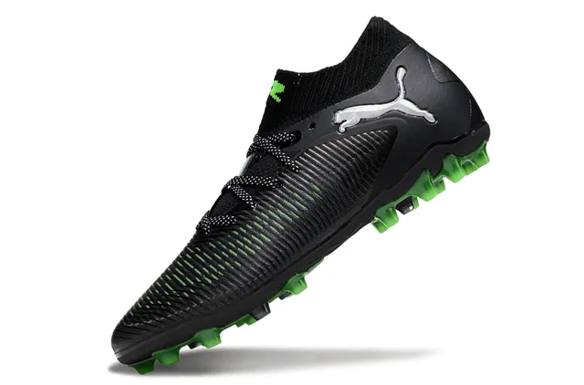 Puma Future Z Negro Verde Cuello de Calcetín Tejido Ribeteado Superior Sintético Firm-Ground Zapatos de Fútbol 3