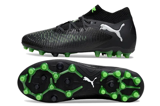 Puma Future Z Negro Verde Cuello de Calcetín Tejido Ribeteado Superior Sintético Firm-Ground Zapatos de Fútbol 6