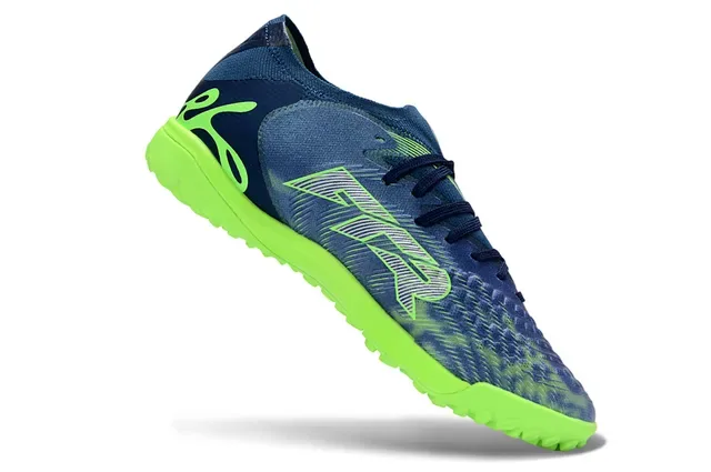 Puma Future Z Vert Marine Tissu Supérieur Lacets Asymétriques Chaussures de Football Turf 2