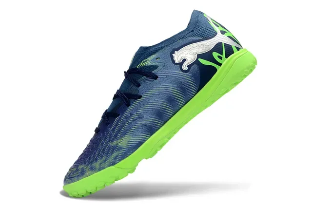 Puma Future Z Vert Marine Tissu Supérieur Lacets Asymétriques Chaussures de Football Turf 3