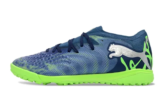 Puma Future Z Vert Marine Tissu Supérieur Lacets Asymétriques Chaussures de Football Turf 7