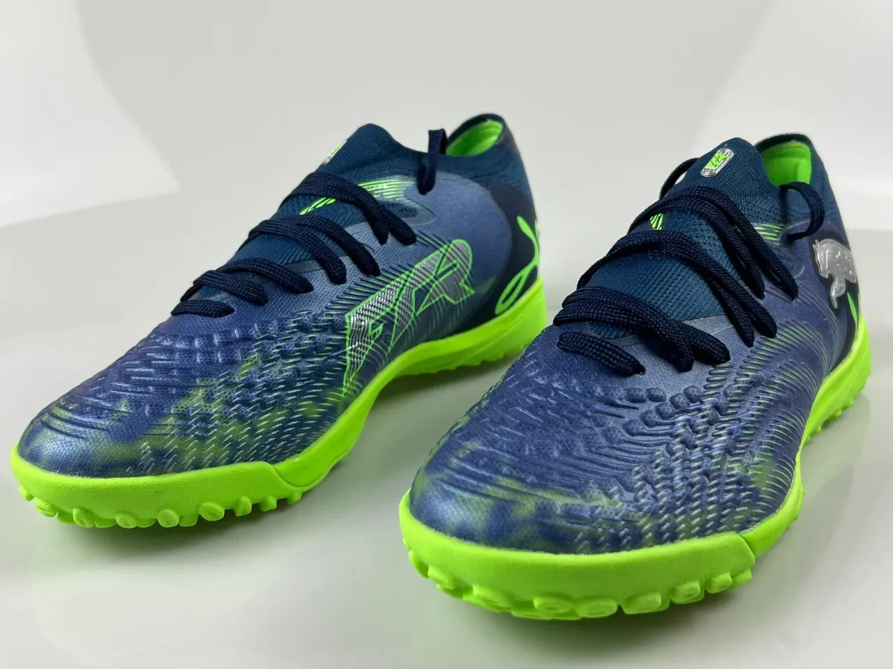 Puma Future Z Vert Marine Tissu Supérieur Lacets Asymétriques Chaussures de Football Turf 9