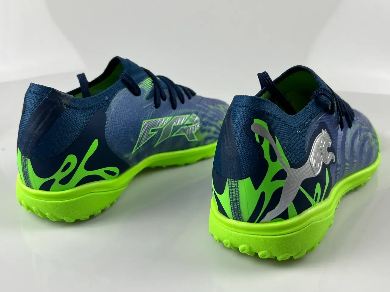 Puma Future Z Vert Marine Tissu Supérieur Lacets Asymétriques Chaussures de Football Turf 10