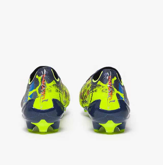 Puma Future Z Navy Yellow অ্যাসিমেট্রিকাল লেসিং টেক্সচার্ড নিট আপার ফার্ম-গ্রাউন্ড সকার শোজ 3