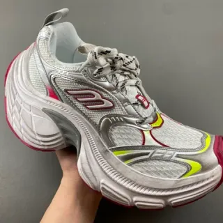 Puma RS-X White Red Sole Mesh And Synthetic Overlay Chunky Sneakers