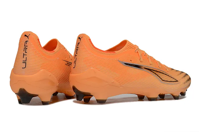 Puma Ultra Orange Black Low-Cut Lace-Up Ribbed Synthetic Upper Firm-Ground Soccer Shoes 5