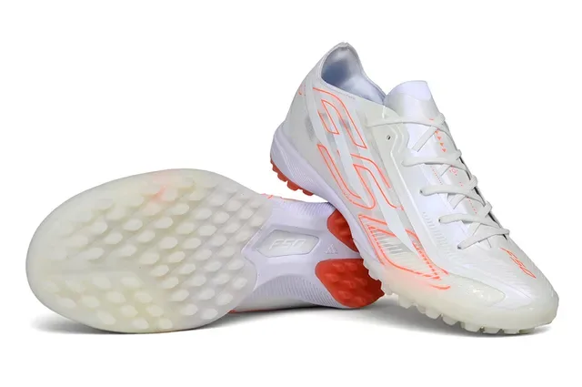 Puma White Orange Low-Cut Synthetic Upper Translucent Midsole Artificial-Grass Soccer Shoes 5