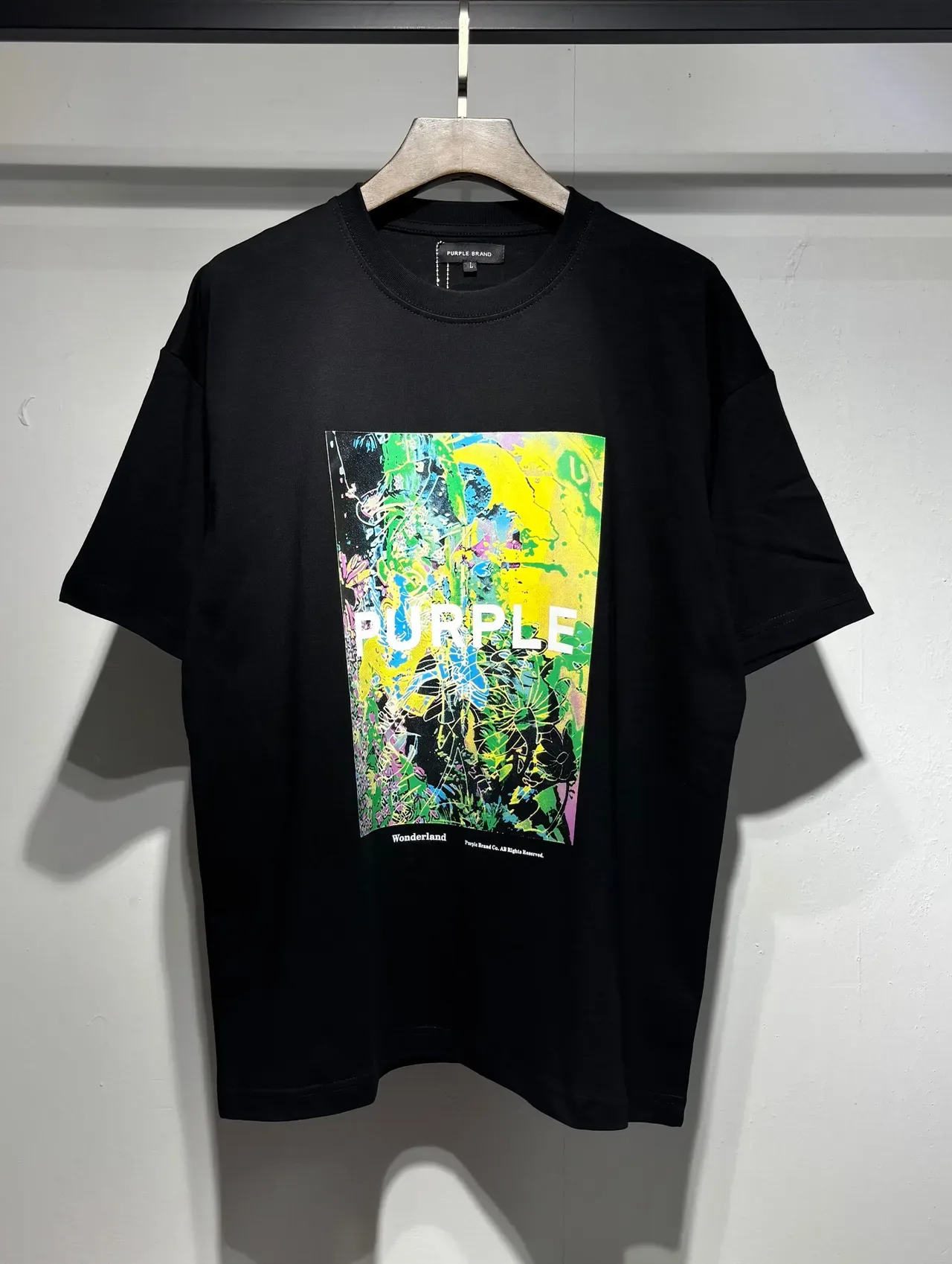 تي شيرت أوفرسايز بطباعة جرافيك Purple Brand 3