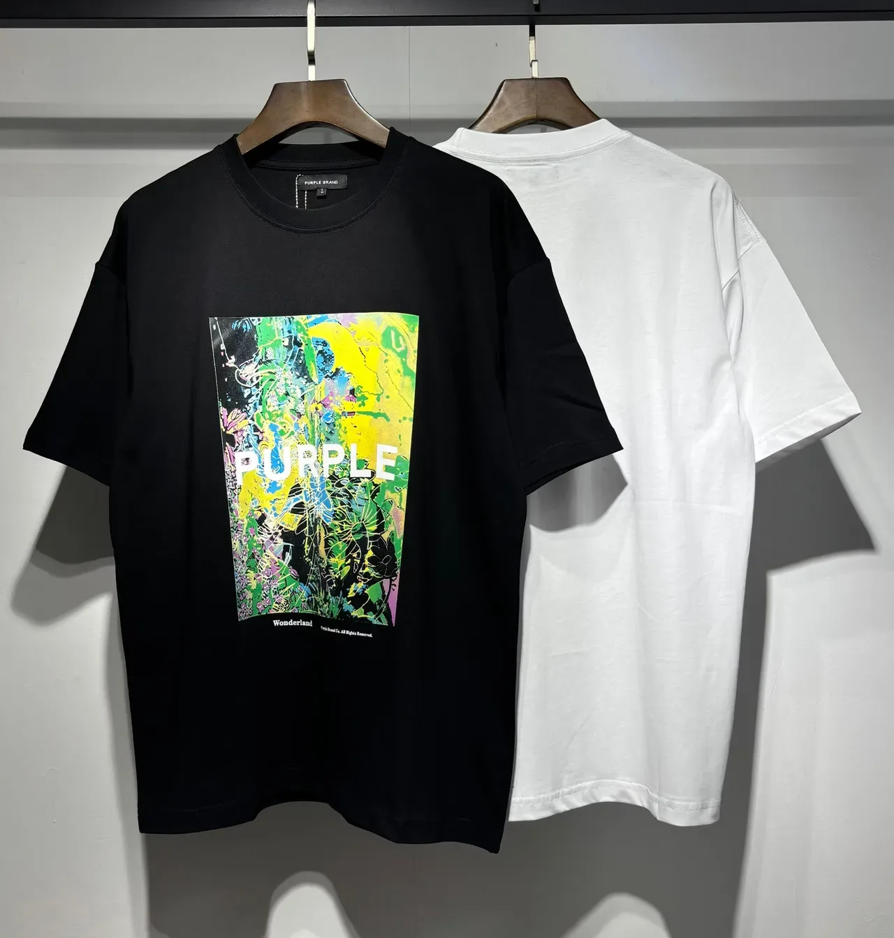 تي شيرت أوفرسايز بطباعة جرافيك Purple Brand 6