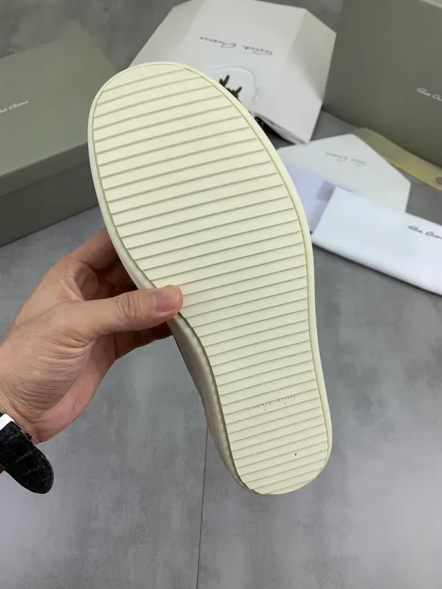 Rick Owens Geobasket सफेद चमड़े की लाइफस्टाइल स्नीकर 2