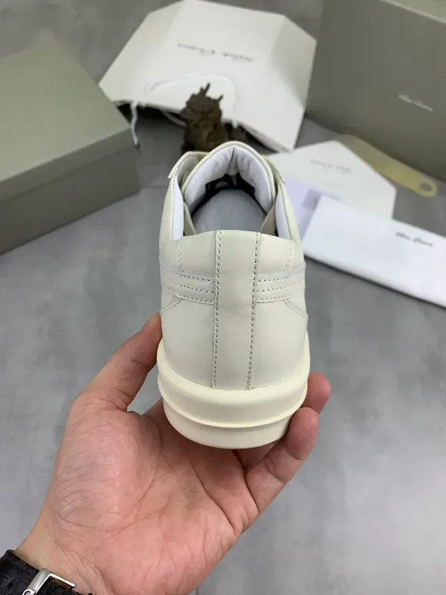 Rick Owens Geobasket सफेद चमड़े की लाइफस्टाइल स्नीकर 3