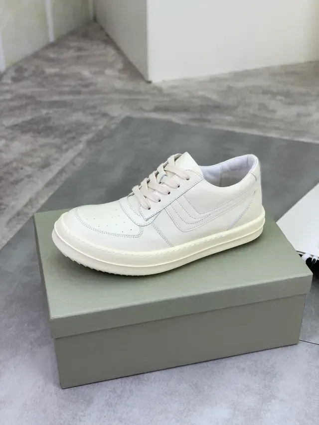 Rick Owens Geobasket सफेद चमड़े की लाइफस्टाइल स्नीकर 4