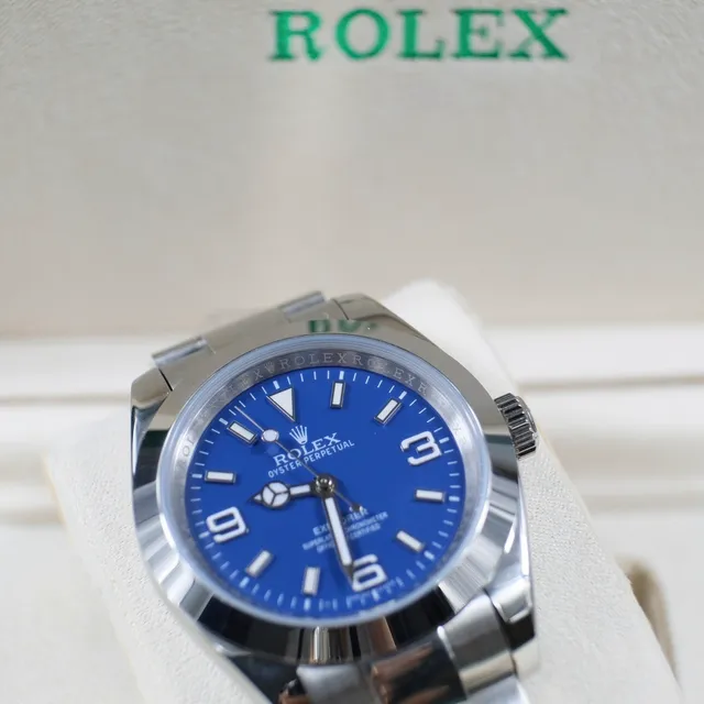 Rolex Oyster Perpetual esfera azul acero inoxidable reloj mecánico 5