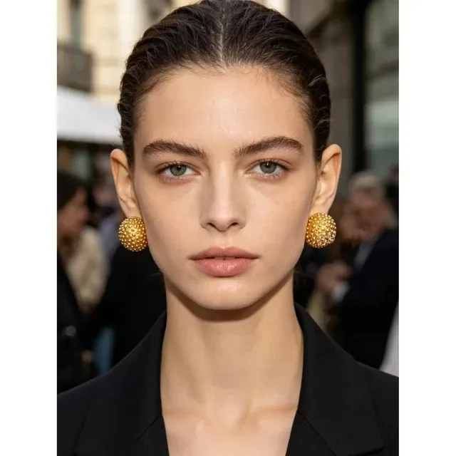 Saint Laurent बीडेड डोम स्टड ईयररिंग्स 3
