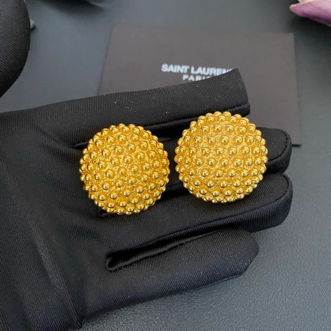 Saint Laurent बीडेड डोम स्टड ईयररिंग्स 7