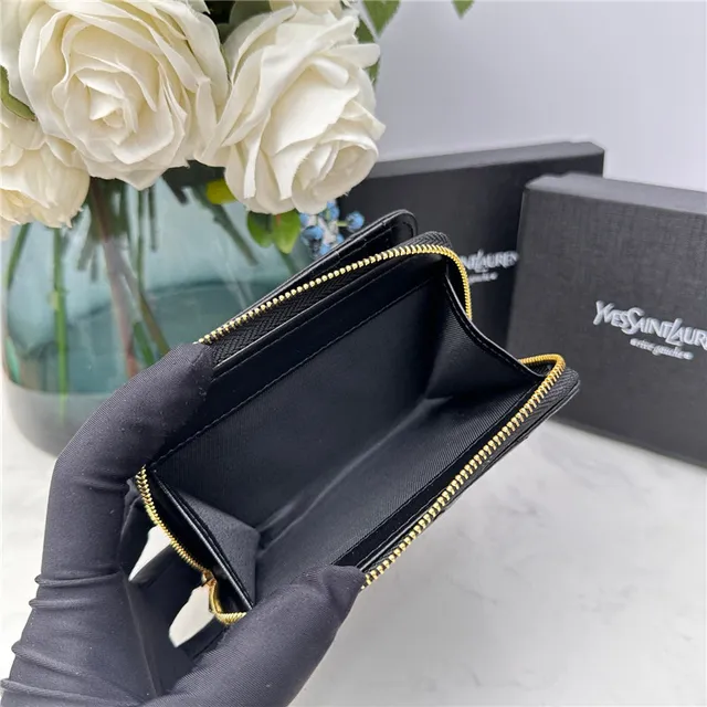 Saint Laurent Loulou Black Chevron-Quilted Short Wallet 11
