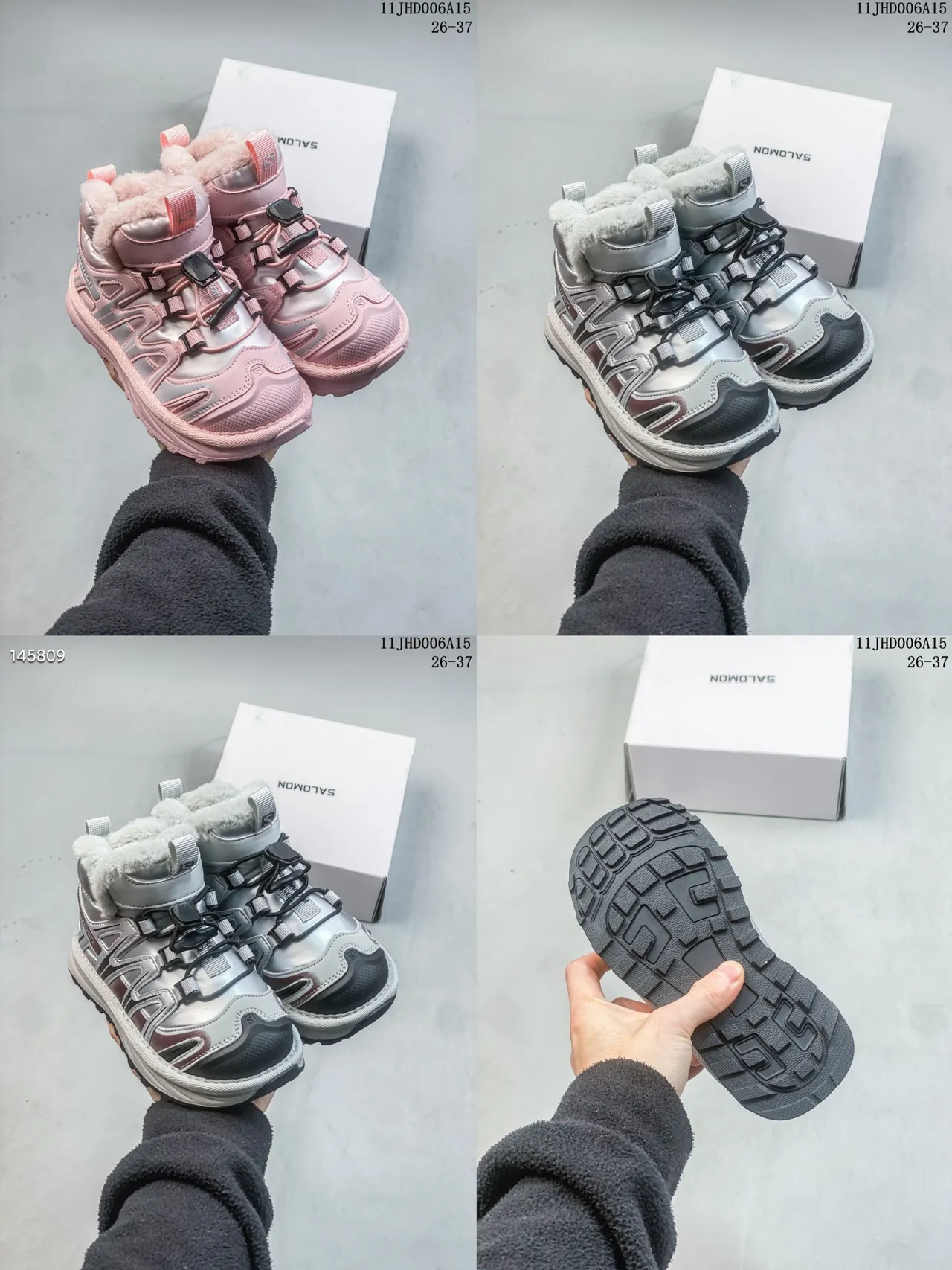 Salomon ACS Pro Botas de neve isoladas pretas e prateadas de bico alto 2