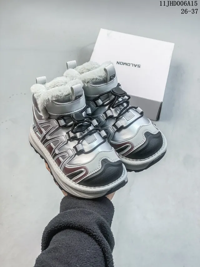 Salomon ACS Pro Botas de neve isoladas pretas e prateadas de bico alto 15
