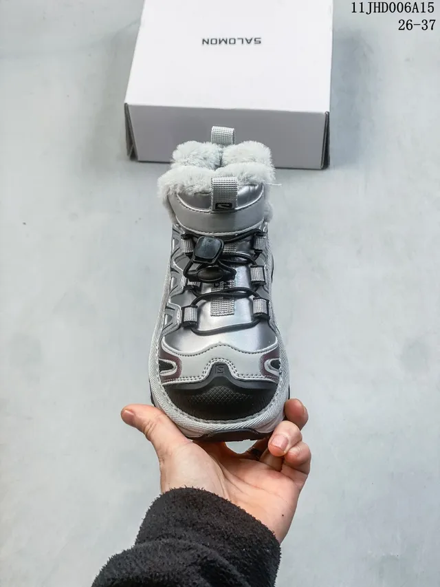 Salomon ACS Pro Botas de neve isoladas pretas e prateadas de bico alto 17