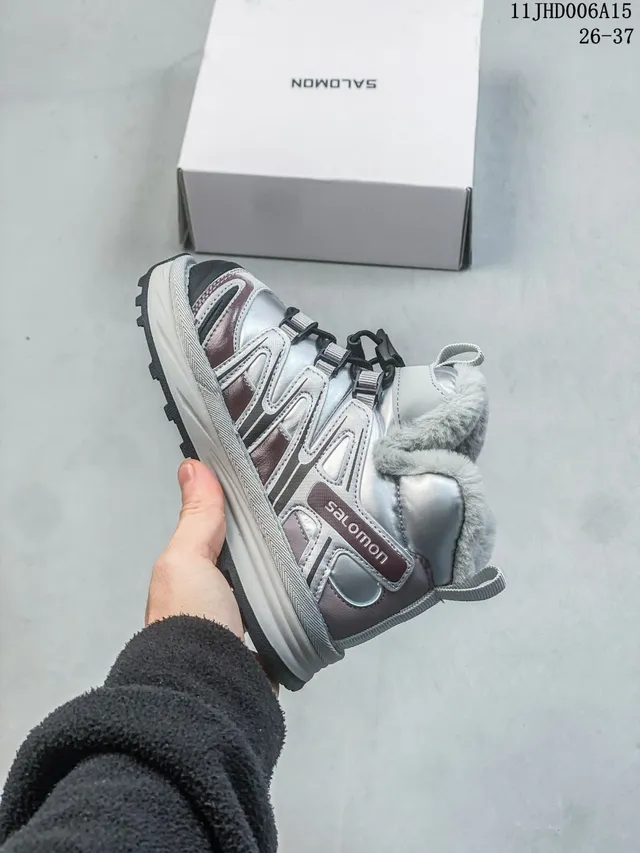 Salomon ACS Pro Botas de neve isoladas pretas e prateadas de bico alto 18