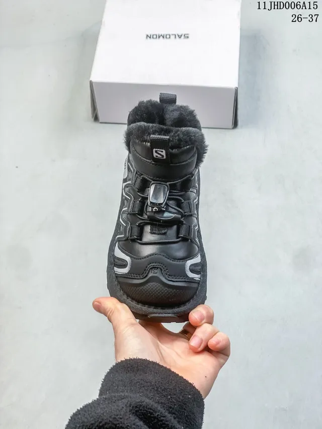 Salomon ACS Pro Botas de neve isoladas pretas e prateadas de bico alto 23