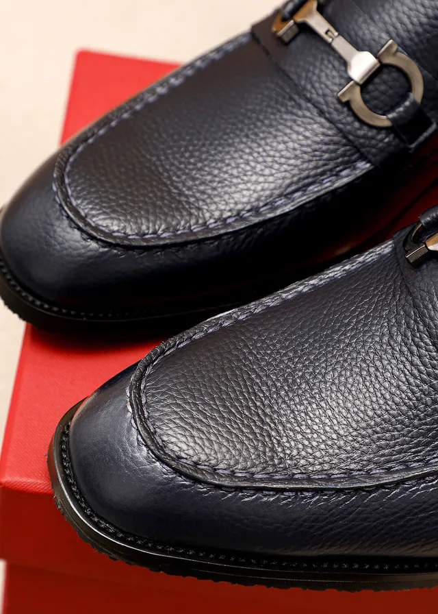 Salvatore Ferragamo Gancini Loafer Preto Couro granulado Morsel de cavalo Loafer 7